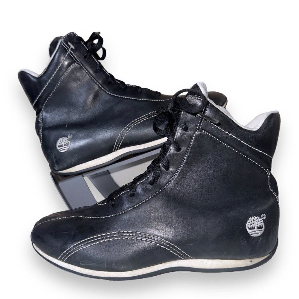 Timberland Vintage Driving Boots‎ Black Leather 25376 Women's 6.5M